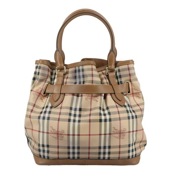 Burberry Nova Check Tote Bag Pvc Leather Beige - Picture 2 of 16